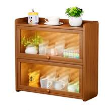 Estante organizador y soporte de taza de varios niveles para escritorio, estantería de almacenamiento para tazas de té/café, exhibidor de sobremesa, soporte para tetera, decoración de mesa de cocina y comedor, estilo antiguo de gabinete