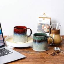 Large Ceramic Coffee Mugs, 20 - And Microwave Safe (Blue Green)-Holidaygift - Red - View 6