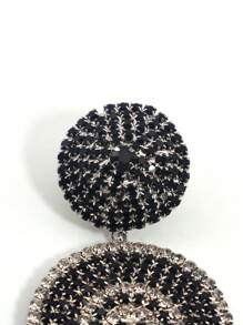 1 pieza Pendientes de lujo exagerados con rhinestones y borlas, accesorio de moda glamoroso como regalo para mujeres en fiestas