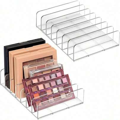 1/2 hộp đựng đồ trang điểm dùng cho bảng phấn mắt, hộp đựng mỹ phẩm trong suốt, hộp đựng phấn mắt bằng acrylic trong suốt, hộp đựng trang sức, túi đựng, hộp đựng cọ trang điểm, giá đựng cọ, hộp đựng nước hoa, túi xách, quà tặng cho nữ, quà Giáng sinh, ý tưởng quà tặng cho nữ, trang trí phòng.