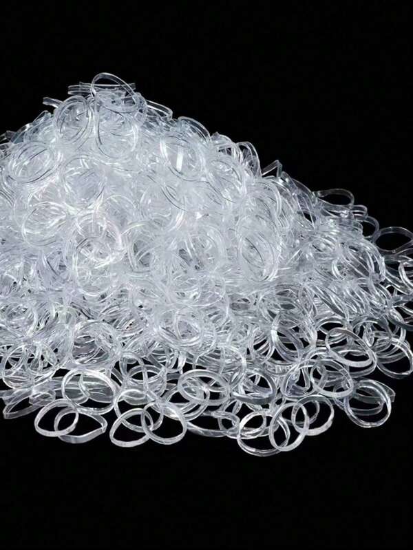 50/100/500 piezas Lazos de pelo elásticos de moda y casuales, transparentes, grosor de 1.5cm/0.6 pulgadas, para mujeres, adecuados para maquillaje diario, trayecto, entrenamiento, coletas, accesorios para el cabello, accesorios para el gimnasio, sujeción del cabello, accesorios para el cabello, sujetadores de coleta, bandas de goma para el cabello