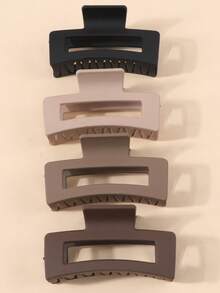 4 Pcs Large Square Retro Minimalist Hair Claw, Suitable For Women With Thick Hair, Clips For Styling, Bathing, Outdoor, Versatile Accessory Hair Jaw Clip Hair Clamps Hair Clutch Hair Catcher Clip Fall Winter Hair Clip Claw Clip Hair Accessories For Women For Vacation Outfits Woman - Multicolor - View 6