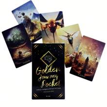 4,75" X 2,75"/12,06 cm X 6,99 cm Karty Tarota Golden Journey z książeczką, gra wróżbiarska, karta wróżbiarska