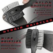 CHAMPKEY PRO Retractable Golf Club Brush | Oversized Brush Head With Soft Rubber Hand Grip &Amp; Retractable Groove Cleaner Golf Brush - Black - View 4