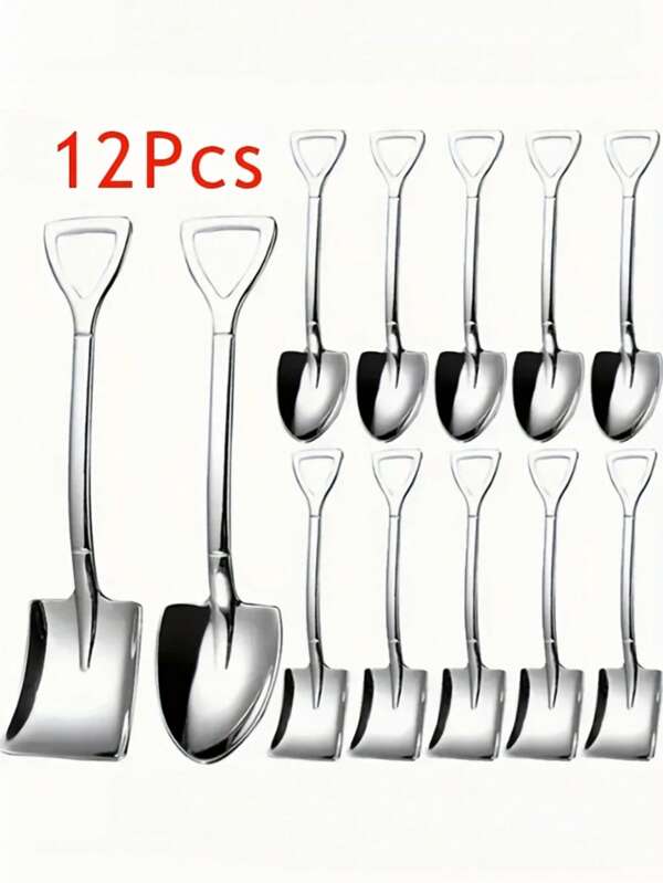 2/4/6/12 piezas Cuchara creativa de acero inoxidable para sandía - Cucharilla para postre, helado, café - Cucharas portátiles adecuadas para el hogar, restaurante, hotel, camping al aire libre, picnic, fiesta, boda, regalo de Navidad para comida