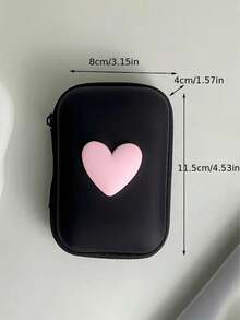 迷你数码收纳包 - 完美收纳U盘、硬盘、耳机等！EVA心形设计，防震拉链，适合收纳耳机、数据线、充电器等。居家、旅行、健身、露营、度假、日常使用、约会、节日、返校、假日旅行必备。 - 彩色 - 查看 10