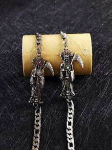 Pulsera de la Santa Muerte, joyería religiosa clásica, regalo navideño, adecuado tanto para hombres como para mujeres