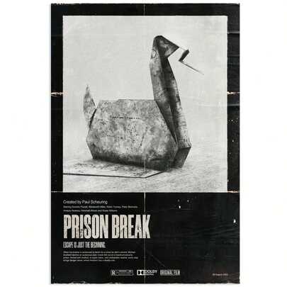 1pc Unframed Canvas Movie Poster Prison Breakout 2, Suitable For Bedroom, Living Room, Corridor, Mural, Winter Decoration, Room Decoration, As Gifts For Friends, Family And Colleagues