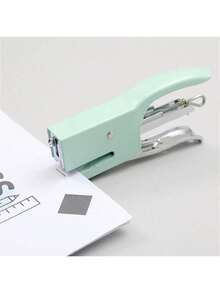 1 Set Macaron Color Manual Stapler, Size 10 Efficient Takeout Package Stapler, Mini Office Stapler,Back To School,School Supplies - Multicolor - View 7