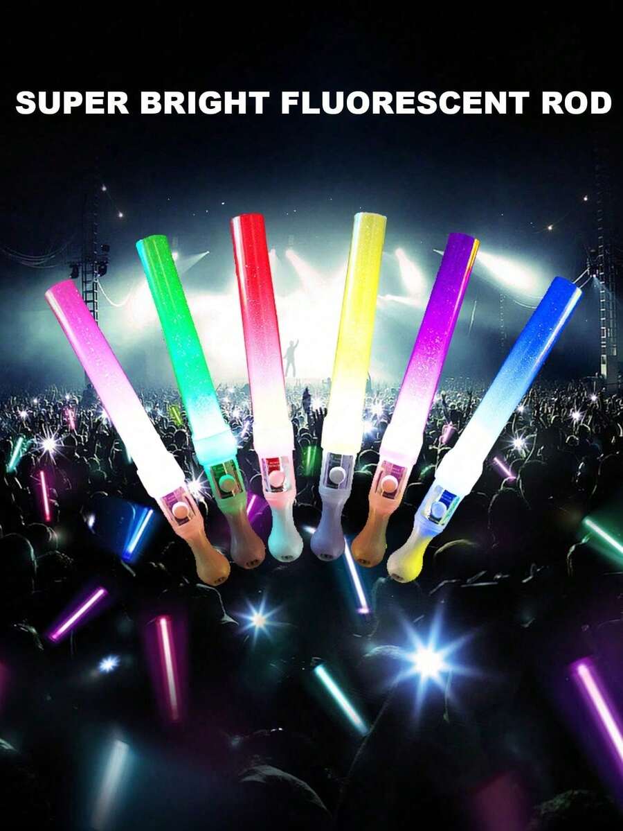 LED荧光棒带3种闪烁模式，适用于夜间婚礼派对、音乐会、情人节、节日庆典、婚礼派对、户外手持氛围灯、仙女棒、男女单身狂欢派对、节日霓虹灯棒装饰派对礼物、发光装饰