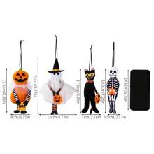 4 PCS Halloween Hanging Ornaments, Halloween Pumpkin Witch Spooky Handmade Decorations For Home Decor Tree Ornament Decorations Halloween Decor Fall Decor Room Decor Autumn Decor