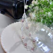 Pink Phone Lanyard, Crystal Shell Phone Wrist Strap, Camera & Phone Decor Lanyard