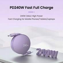 NNBILI 二合一 240W USB C 转 Type C 快速充电 USB C 双头伸缩数据充电线 兼容 iPhone15 16 Pro Max 兼容三星 兼容小米 适用于笔记本电脑手机 兼容 16、16 Pro Max、15、15 Plus、15 Pro、15 Pro Max，兼容 Redmi，兼容 OnePlus 充电器 - 彩色 - 查看 7