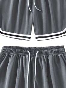 Men's Summer Basketball Sports Shorts, Drawstring Elastic Mesh Breathable Quick Dry 5-Inch Inseam Shorts