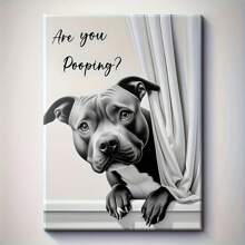 1 pôster de arte engraçada de cachorro "Você está fazendo cocô?" - Impressão em tela sem moldura, decoração de parede clássica vintage para quarto, sala de estar, escritório, cafeteria, uso interno/externo, decoração de interiores | Design lúdico, artes de parede em estilo moderno