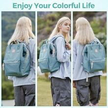 Mochila para portátil Himawari para mujeres y hombres, mochila de viaje con puerto de carga USB, resistente al agua, bolsa escolar y universitaria - 1881-sl-Regular - Ver 8