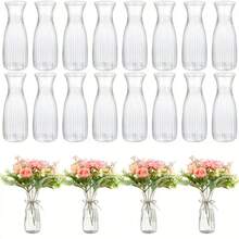 1/5/8/10pcs Plastic Striped Vase Set, Transparent Floral DIY Suitable For Various Bouquets And Decorations, Fit For Tabletop, Wedding, Home, Party, Christmas Floral Decor Home Decor Room Decor Flower Vase Glass Vase - Multicolor - View 2