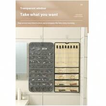 Jewelry Storage Bag, Double-Sided 80-Compartment Jewelry Display Stand For Earrings And Necklaces, Home-Use Dust-Proof Organizing Hanging BagJewelry Storage Hanging Bag, Earring Storage Hanging Bag, Necklace Hanging Storage