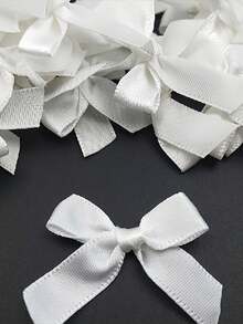 50pcs/Pack Colorful Ribbon Bows, Gift Wrapping Decor, Handmade Card Decoration, Hair Accessories, Balloon Bows, Wedding Party Decor, Room Decor, Home Decor - Pink - White - View 7