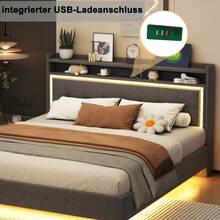 Bed Frames - Gray + Upholstered + 140cm*200cm - View 4