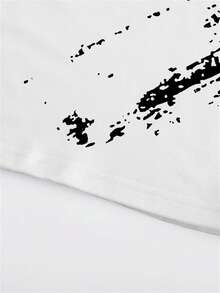 Maglietta a maniche lunghe casual a blocchi di colore bianco e nero con motivo 3D, adatta per attività all'aperto, top traspirante a collo tondo, lavabile in lavatrice, versione regolare, design alla moda, moda streetwear, struttura durevole - Multicolore - Visualizzare 6