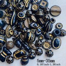 100 克混合颜色，复洛克风格亚克力珠子，孔适合 DIY 珠宝制作，非常适合手镯和耳环 - 圖片色 - 查看 6