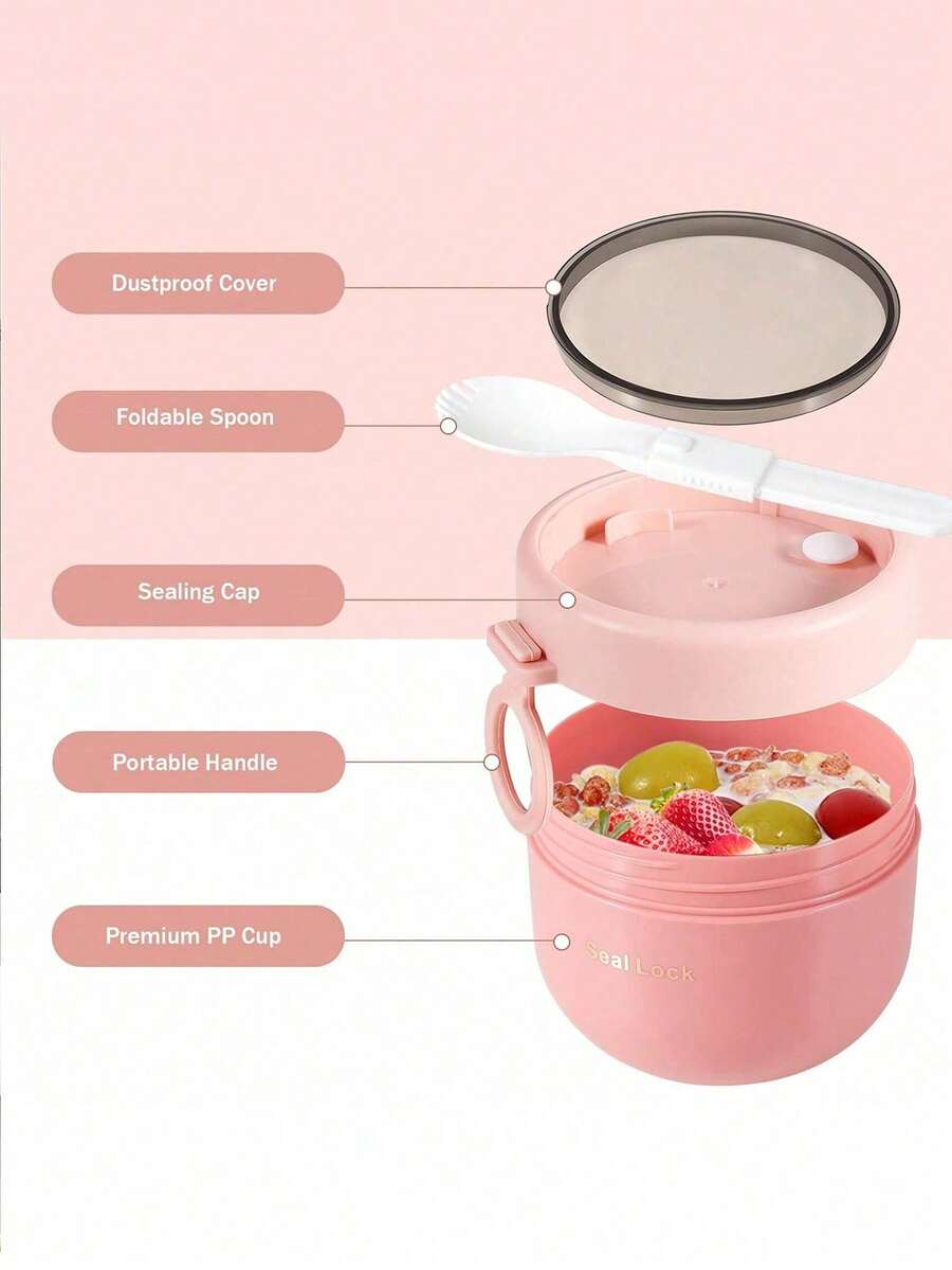 Oat Breakfast Cups, Yogurt Cups, Salad Cups, Bento Boxes, Waterproof Oat Containers, Portable Breakfast Containers, Reusable Large-Sized Breakfast Cups, Kitchen Accessories Are Ideal Choices For Home, School, Office Travel, And Outdoor Picnics,