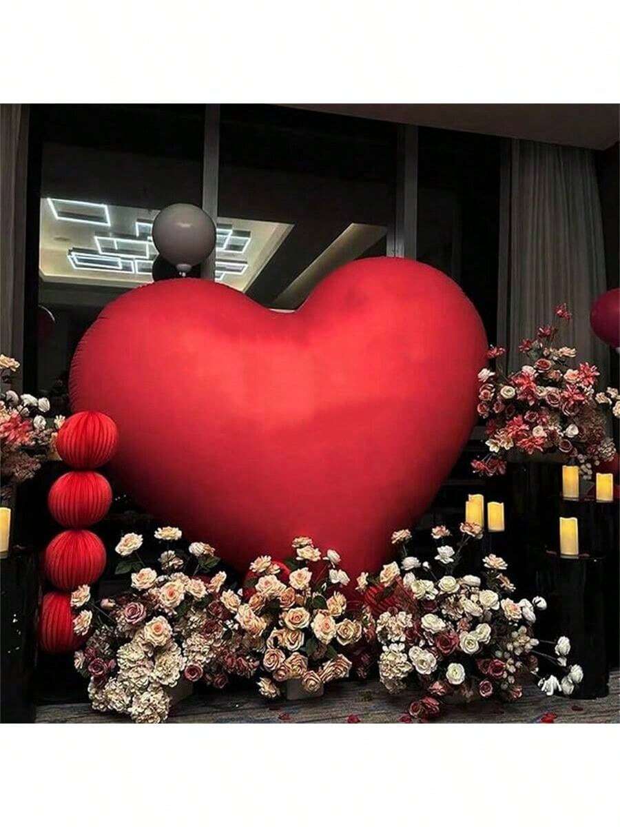1/2 quả bóng bay bằng nhôm hình trái tim màu đỏ/hồng cỡ lớn thích hợp cho tiệc cưới, lễ kỷ niệm, đính hôn, cầu hôn, tiệc sinh nhật, trang trí tiệc kỷ niệm
