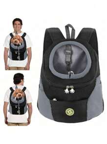 1 PC Pet Carrier Backpack With Storage Pockets Small Dog Front Bag Adjustable Straps Dog Backpack Breathable Dog Front Carrier With Belt For Travel Hiking Cycling Outdoor Use Cat Carrier Cat Backpack Bike Trailer