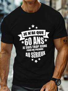 Funny 60th Birthday T-Shirt, Men's Round Neck T-Shirt, 220 G/M², Summer, Pure Cotton, Short Sleeve (1 Piece) - màu đen - Xem 1