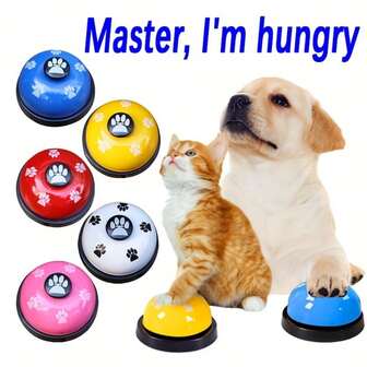 1pc Cat And Dog Trainer, Pet Footprint Ring, Teddy Dog Ring, Meal Bell, Dog Intelligence Toy, Golden Haired Bell, Pet Ring, Ordering Bell, Cat And Dog Interactive Toy, Soothing