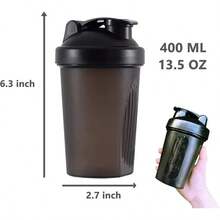 Sports Shaker Bottles Water Cups Whey Protein Powder Mixer Leak Proof Fitness Gym Shaker Outdoor Portable Drink Cup 400ML - 藍色 - 查看 7