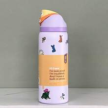 Owal.A Insulated Stainless Steel Water Bottle With Straw For Sports, Travel And School, Sports Bottle, 32oz - Light Purple - View 1