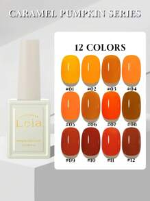 Miss Leia Set de 12 esmaltes de uñas en gel de 15ml con colores de temporada de verano como caramelo, calabaza, blanco, naranja, amarillo y rojo. Esmaltes semipermenentes de alta calidad, curables con luz UV/LED, resistentes y aptos para salones de belleza, uñas DIY, fiestas y regalos para mujeres, adecuados para todo tipo de diseños de arte de uñas y para todas las estaciones.