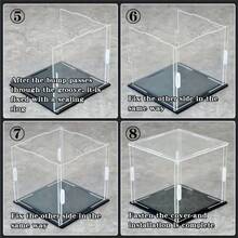 1pc Acrylic Display Case, Various Sizes, Plastic Assembly Dustproof Display Box With Matte Black Base, Suitable For Action Figures, Collectibles, Statues, Models