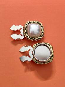 2pcs Button Cover For Shirt Flower Shape Cufflinks Covers Flower Sleeve Button Clip On Button For Dress Wedding Tux Decoration Button Clothing Accessories Gifts