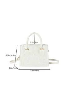 時尚優雅的女士手提包,斜跨手提包 - 白色 - 查看 10