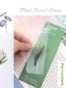 Plant Whisper 透明书签，6 件装天然植物标本书签夹，创意 DIY 文具，适合学生、学校奖励和小礼物 - PET bookmarks - 查看 5