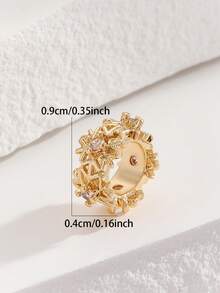 1pc Copper Gold-Plated Color-Preserving Purple Rhinestone Inlaid Spacer Bead Barrel Bead Crystal Pearl Bracelet DIY Accessory Loose Parts - Yellow Gold - View 2