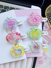 Sanrio Sanrio. 3 Pieces 6-Piece Hello Kitty Apple-Themed Cartoon Hair Clips Suitable For Both And Adults. They Come In Various Styles And Rich Colors, Which Can Not Only Attract Attention But Also Satisfy Their Love For These Characters. ,Hair Accessory, Claw Clips, Hair Slide, Hair Claws