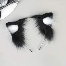Cute And Sexy Women'S Plush Cat Ear Headband Hair Accessory, With Bendable Ears, Perfect For Role-Playing, Parties, And Daily Wear, Ideal For Halloween Parties And Valentine'S Day Gifts - 黑色 - 查看 8