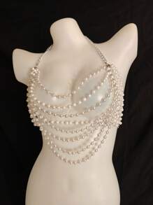 Sexy Lingerie Sexy Body Chain For Women, Men & Crossdressers – Acrylic, Crystal, Sequins Chest Harness,Pear Sexy Bra Hollow-Out Pendant Vest, Hot Girl Bra Accessories For Nightclubs, Parties, Hotels, Carnivals, Couples