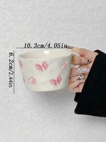1pc Handpainted Heart, Bow, Sun, Rainbow, Star Ceramic Mug, Instagrammable French Latte Cup, Cute Girl Style Beverage Cup, Tea/Coffee/Water Cup, Practical & Stylish Gift, Suitable For Cafe, Dessert Shop, Restaurant, Living Room, Party, Gift Giving