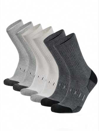 5 paires de chaussettes d'équipage de sport et de travail unisexes, respirantes, antibactériennes, antidérapantes, à séchage rapide et absorbant l'humidité, pour toutes les saisons