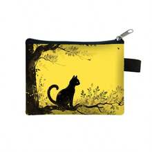 可爱猫咪迷你钱包，精致独特零钱包，拉链零钱包，便携式口袋钱包，钥匙扣钱包，迷你钱包，零钱包，小型现金和信用卡收纳包，适合旅行、日常购物、返校必备，送给老师和朋友的礼物 - 黃色 - 查看 10