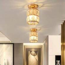 Nordic Modern Minimalist Corridor/Entryway/Balcony Crystal Ceiling Light, Elegant & Lightweight, Bulb Not Included