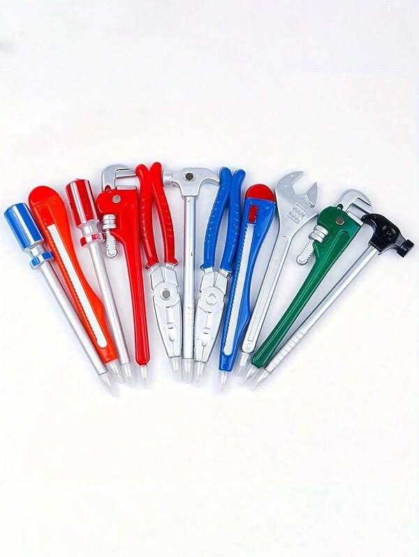 1pc Random Tool-Themed Ballpoint Pen Set - Quick-Dry, Lightweight Design With Cartoon Wrench, Pliers, Screwdriver & Hammer Features - Perfect For Daily Office Use, Creative Stationery Gift, Hardware Tool Design School Supplies,Back To School