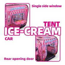 1 pieza Juguete tipo carpa con forma de helado rosa, casa de juego para niños y niñas, material de poliéster duradero, carpa de juego divertida para niños, mejor regalo de cumpleaños/festividad, juguete de playa
