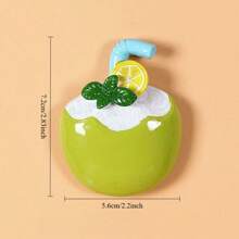 Coconut Print Fridge Magnets, Resin Decorative Magnets Suitable For Cute Ins-Style Bulletin Board, Fridge, Whiteboard, Memo Notes
