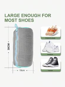 1/2PCS Washing Machine Shoe Bags, Reusable Microfiber Washing Shoe Bags, Invisible Zipper Washing Machine Shoe Bags For Sports Shoes, Mesh Shoe Washing Shoe Bags, Washing Shoe Bags, Washing Machine Shoe Net With Zipper To Protect Shoes From Damage - Multicolor - View 9